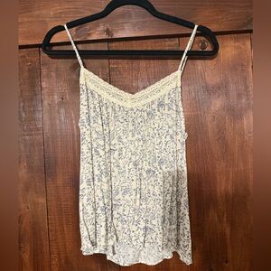 Floral Lace Trim Cami Top